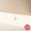 Inlaid Zircon Star S925 Sterling Silver Necklace For Women With Electroplating And Gipsophila Pumpkins Design