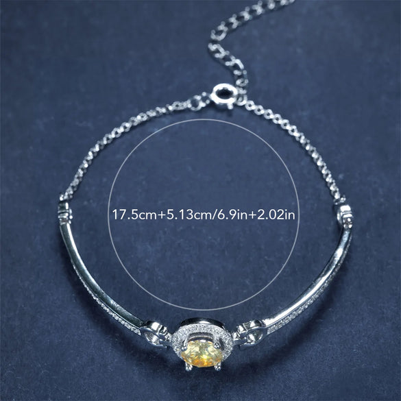 Inlay Round Brilliant Cut GRA Certificate Bracelets