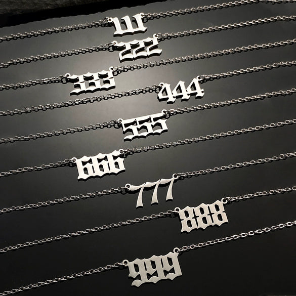 Ins Cool Style Titanium Steel Necklace With Arabic Numeral Pattern For Women Electroplated