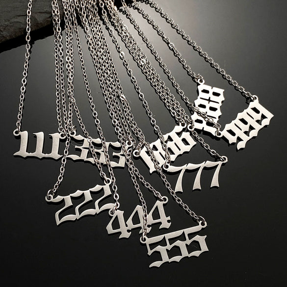 Ins Cool Style Titanium Steel Necklace With Arabic Numeral Pattern For Women Electroplated