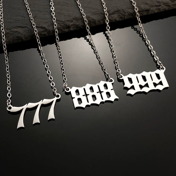 Ins Cool Style Titanium Steel Necklace With Arabic Numeral Pattern For Women Electroplated