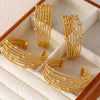 Ins Retro Fashion Multilayer Twist String Steel Ball Titanium Steel Open Bracelet 18K Gold Plated
