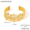 Ins Retro Fashion Multilayer Twist String Steel Ball Titanium Steel Open Bracelet 18K Gold Plated