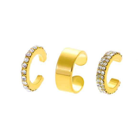 Ins Simple Alloy Geometric Ear Clip For Women With Electroplating Design