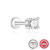 Ins Simple Petal Mosan Broken Diamond Earrings S925 Sterling Silver Thread Puncture Geometric Zirconia Design Unisex