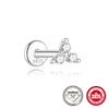 Ins Simple Petal Mosan Broken Diamond Earrings S925 Sterling Silver Thread Puncture Geometric Zirconia Design Unisex