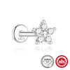 Ins Simple Petal Mosan Broken Diamond Earrings S925 Sterling Silver Thread Puncture Geometric Zirconia Design Unisex