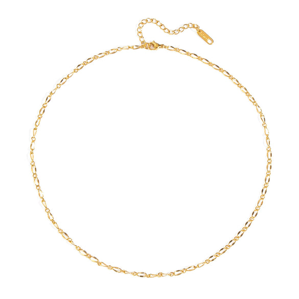 Ins Simple Versatile Popular Women's Summer Stainless Steel Necklace And Bracelet Set With Geometric Pattern And Electroplating