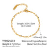 Ins Simple Versatile Popular Women's Summer Stainless Steel Necklace And Bracelet Set With Geometric Pattern And Electroplating