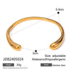 Ins Style Asymmetrical Open Bracelet Stainless Steel 18K Gold Plated Electroplated Geometric