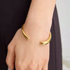Ins Style Asymmetrical Open Bracelet Stainless Steel 18K Gold Plated Electroplated Geometric