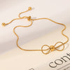 Ins Style Bow Shape Titanium Steel And Stainless Steel Electroplated Women's Bracelet