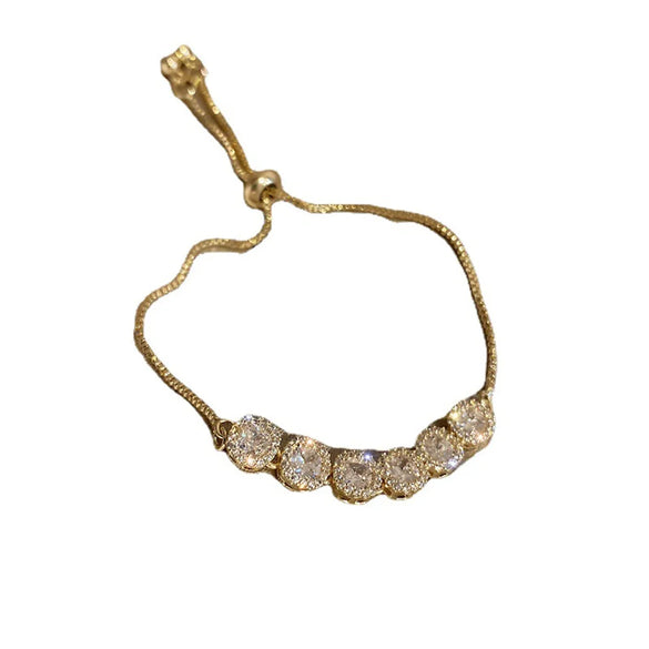 Ins Style Box Alloy Rhinestones Opal Women'S Bracelets 1 Piece