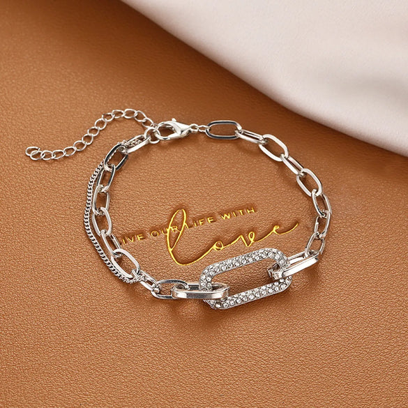 Ins Style Box Alloy Rhinestones Opal Women'S Bracelets 1 Piece