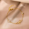 Ins Style Box Alloy Rhinestones Opal Women'S Bracelets 1 Piece