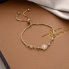 Ins Style Box Alloy Rhinestones Opal Women'S Bracelets 1 Piece