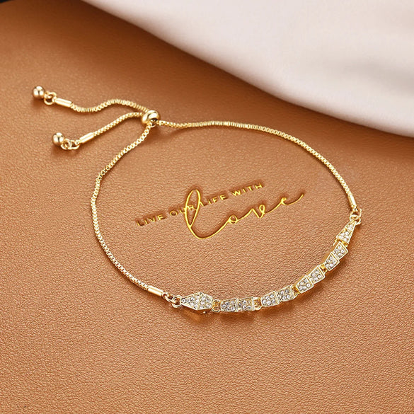 Ins Style Box Alloy Rhinestones Opal Women'S Bracelets 1 Piece