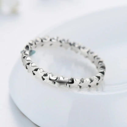 Ins Style Classic Style Star Sterling Silver Rings