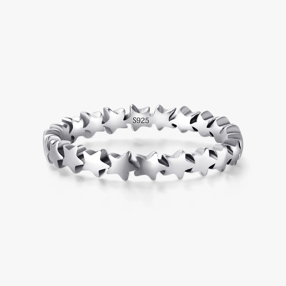 Ins Style Classic Style Star Sterling Silver Rings