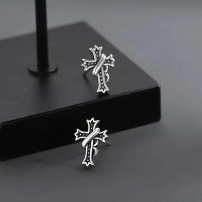 Ins Style Cross Copper Plating Ear Studs 1 Pair