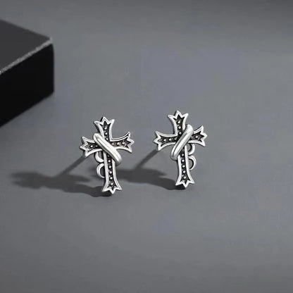 Ins Style Cross Copper Plating Ear Studs 1 Pair