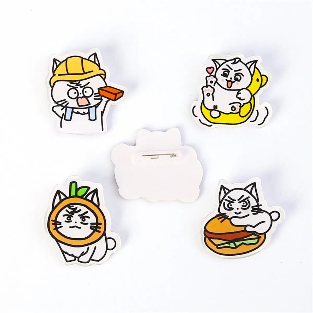 Ins Style Cute Cartoon Acrylic Kitten Brooch Badge Wholesale Clothes And Bags Pendant Patch Jewelry Pin