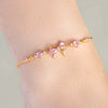 Ins Style Cute Sweet Heart Zircon Butterfly Diamond Bracelet For Women Made Of Copper And Plastic