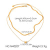 Ins Style Doublelayer Gold Plated Stainless Steel Necklace With Heart Bow Tie Star Geometric Shapes For Women