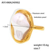 Ins Style Fashion Ring Shaped Imitation Pearl Titanium Steel Ring With Electroplating Treatment For Women