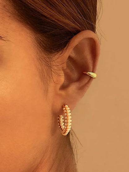 1 Pair Ins Style Fashion Simple Style C Shape Plating Copper Gold Plated Ear Clips Earrings