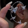 Ins Style Flower Butterfly Alloy Plating Inlay Artificial Gemstones Women'S Ear Hook 1 Piece