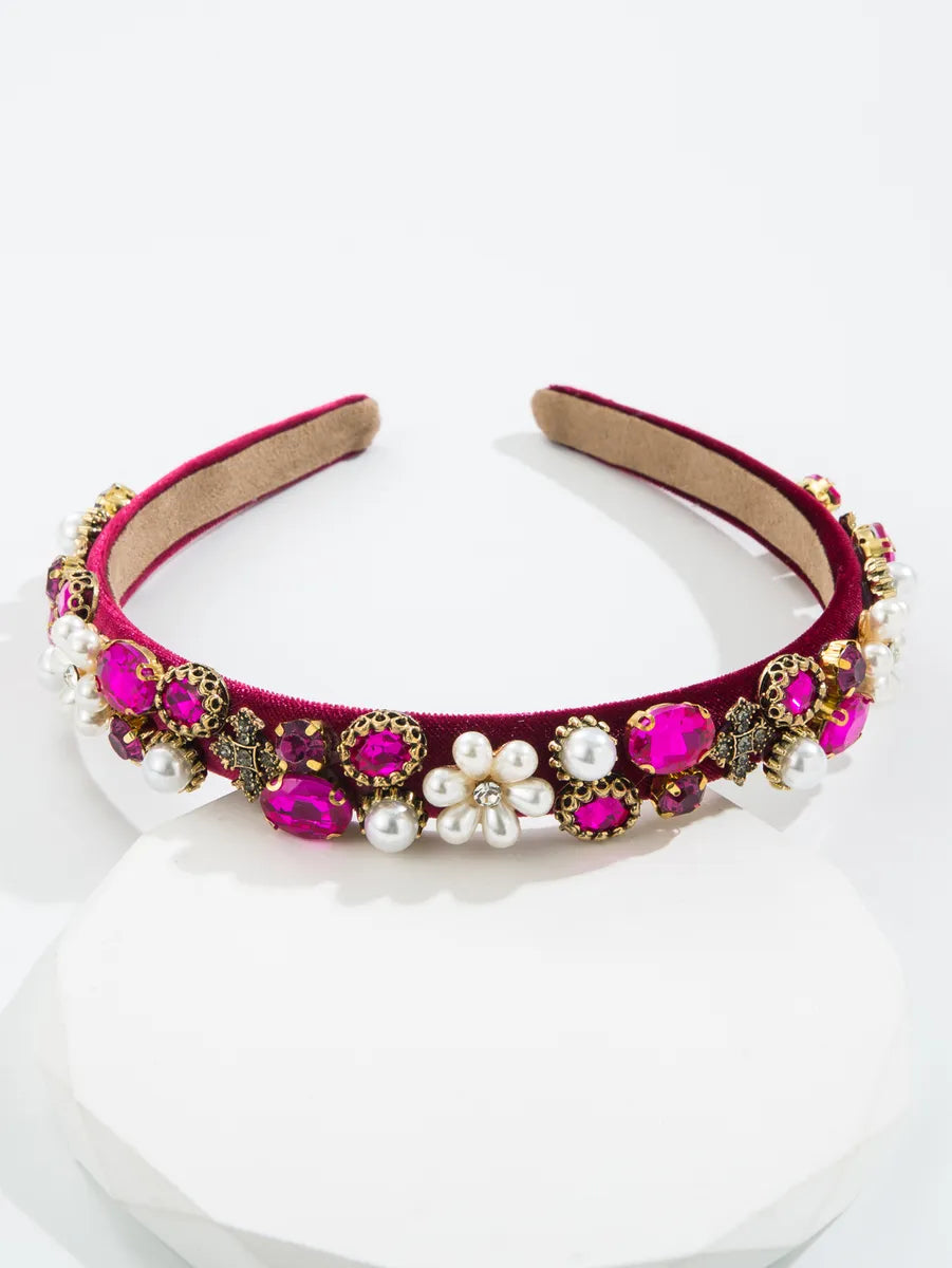 Ins Style Flower Imitation Pearl Inlaid Pearls Pearl Hair Band 1 Piece