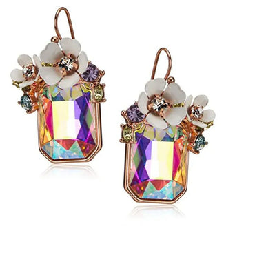 1 Pair Ins Style Geometric Inlay Alloy Artificial Pearls Rhinestones Drop Earrings