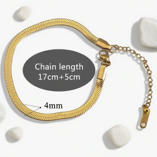 Ins Style Geometric Golden Stainless Steel Adjustable Multiple Chain Type Bracelet Clavicle Chain Neck Chain With Electroplating