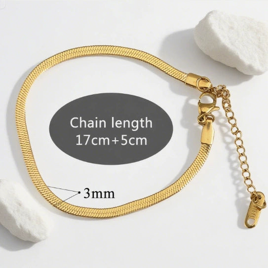 Ins Style Geometric Golden Stainless Steel Adjustable Multiple Chain Type Bracelet Clavicle Chain Neck Chain With Electroplating