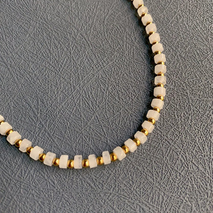 Ig Style Geometric Natural Stone Necklace In Bulk