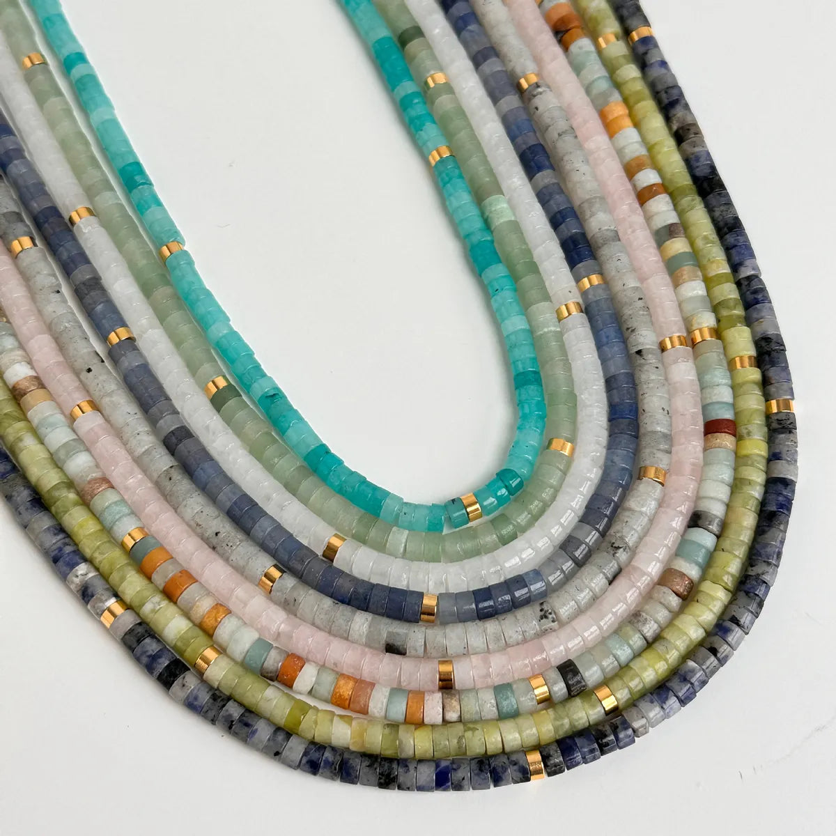 Ig Style Natural Stone Beaded Necklace