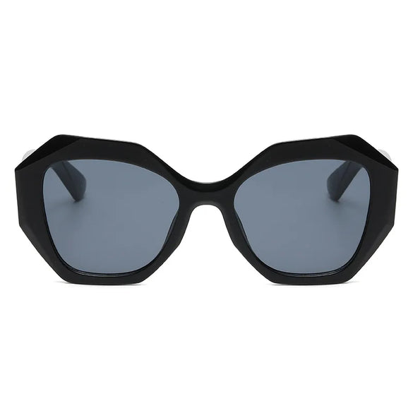 Ins Style Hip-Hop Streetwear Solid Color Pc Polygon Full Frame Women'S Sunglasses