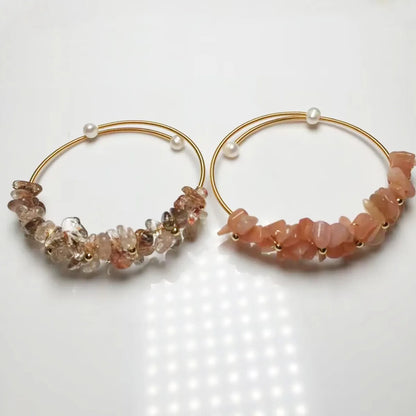 Ins Style Irregular Crystal Handmade Bangle