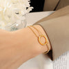 Ins Style Jewelry Bracelet With Bead Chain Titanium Steel Material 18K Gold Plated