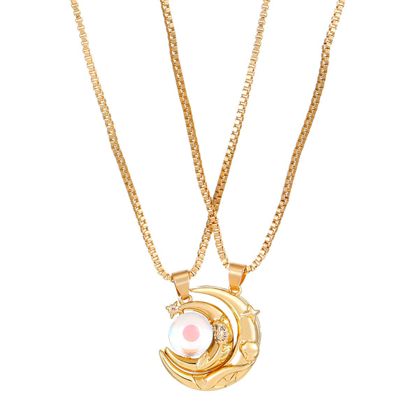 Ins Style Jewelry Set For Women With Sun Moon And Stars Pattern Copper With Set Diamonds And Rhinestones