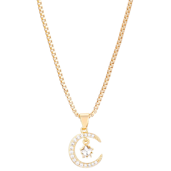 Ins Style Jewelry Set For Women With Sun Moon And Stars Pattern Copper With Set Diamonds And Rhinestones