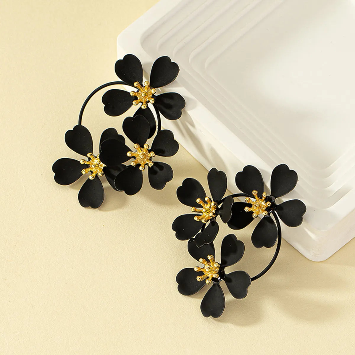 1 Pair Ins Style Nordic Style Flower Plating Alloy Ear Studs