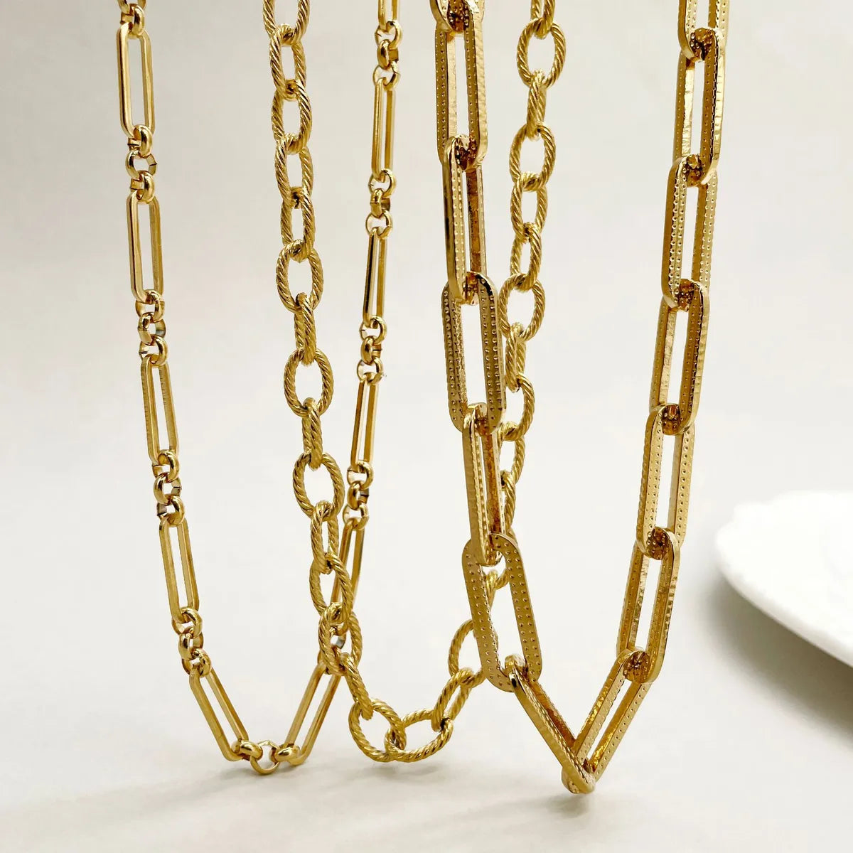 Ins Style Printing Stainless Steel Plating Chain 14k Gold Plated Necklace