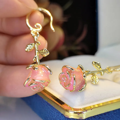 Ins Style Romantic Rose Metal Plating Gold Plated Women's Ear Hook