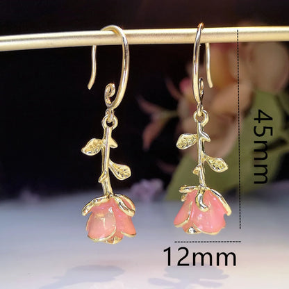 Ins Style Romantic Rose Metal Plating Gold Plated Women's Ear Hook