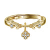Ins Style S925 Sterling Silver Fourleaf Clover Pendant Opening Ring And Bracelet With Electroplating Treatment