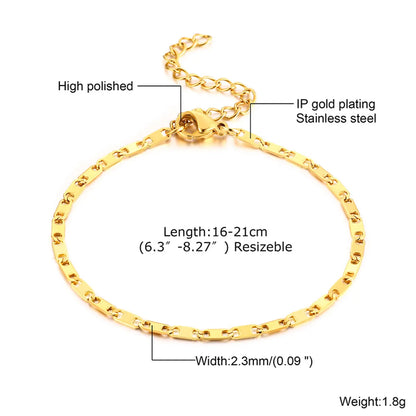 INS Style Simple Style Cross 201 Stainless Steel 18K Gold Plated Bracelets In Bulk