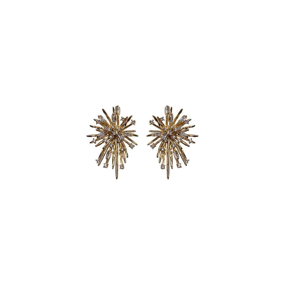 Ins Style Simple Style Fireworks Alloy Plating Inlay Rhinestones Women's Ear Studs