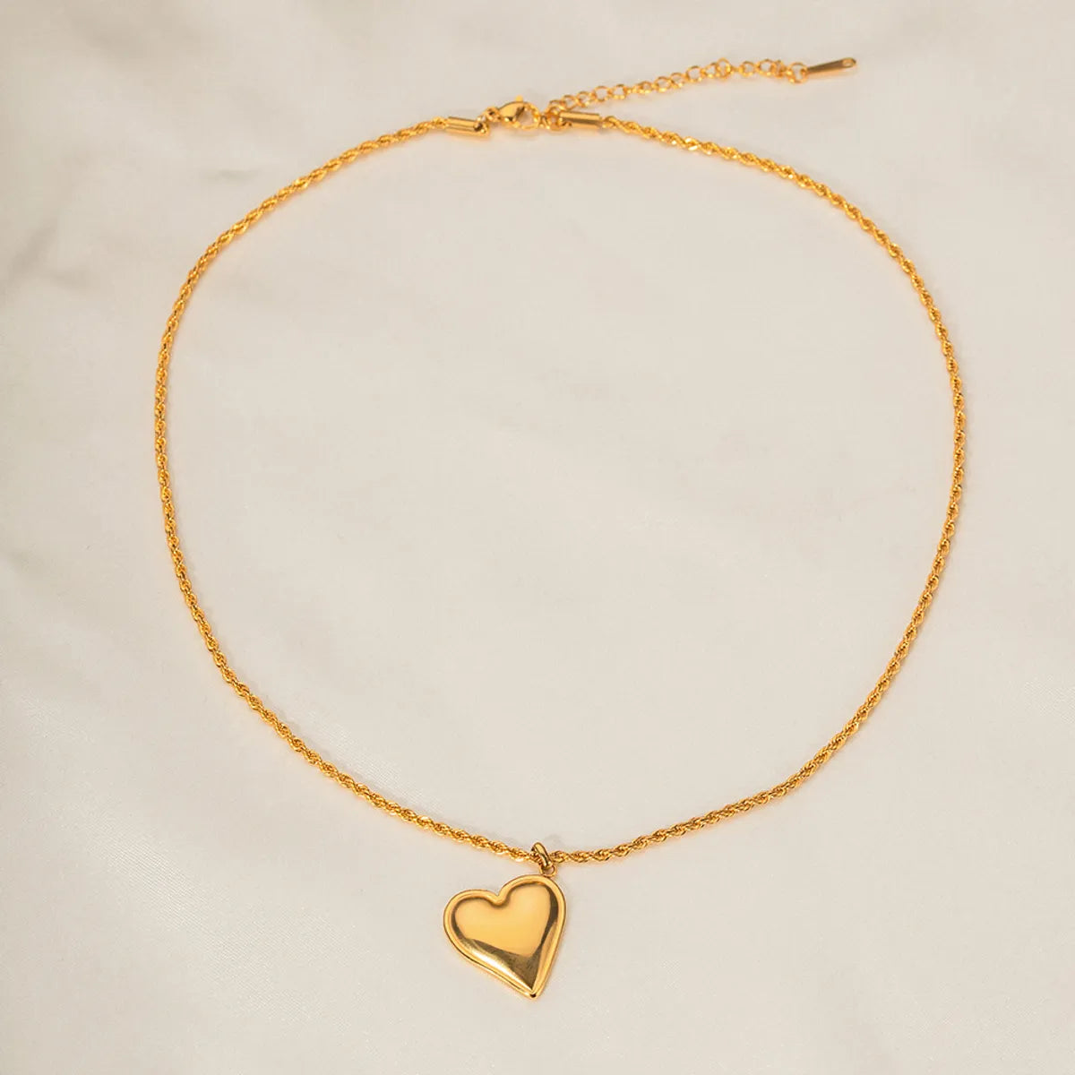 Ins Style Simple Style Heart Shape Stainless Steel Plating 18k Gold Plated Pendant Necklace Long Necklace